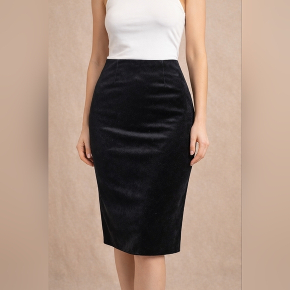 White House Black Market Dresses & Skirts - White House Black Market Black Velvet Pencil Skirt
